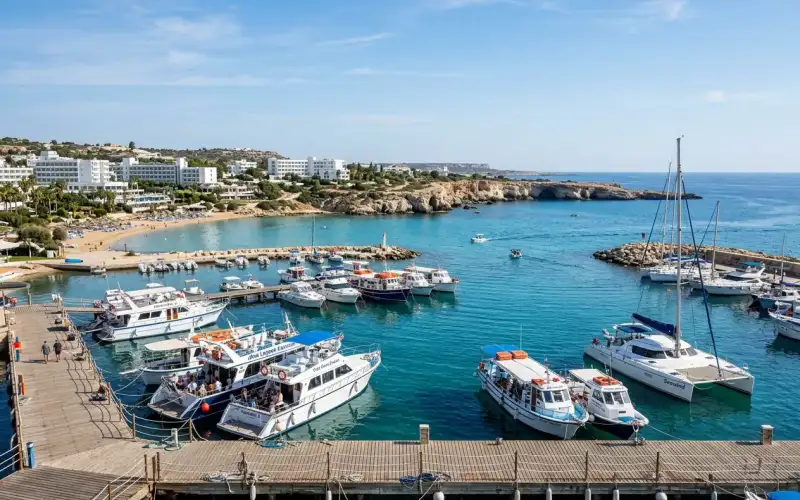Enjoy a scenic boat trip from Protaras Harbour, perfect for families exploring Cyprus's stunning coastline